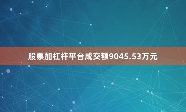 股票加杠杆平台成交额9045.53万元
